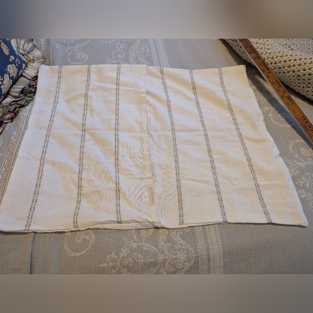 Coyuchi Standard Organic Cotton Pillow Sham India Striped Sustainable - Picture 3 of 8